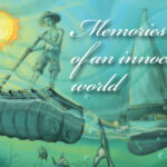 Illustration of a boy on a raft next to a boat