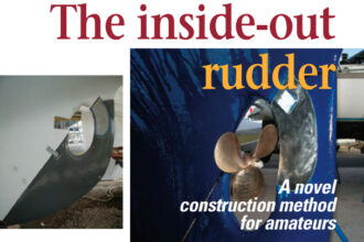 Corrosion concerns led Randy to fit the stainless-steel structural web onto the outside of his new rudder.