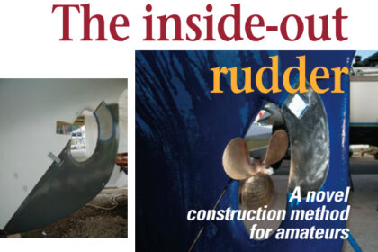 Corrosion concerns led Randy to fit the stainless-steel structural web onto the outside of his new rudder.