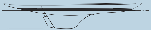 This is an example of an extreme modified full keel as seen on the Scandinavian Square Meter classes circa 1937. At this degree of modification, it is close to becoming a fin keel.