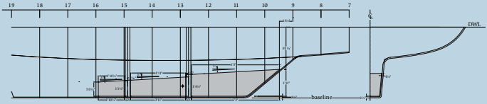The arrangement of the internal ballast in the low-aspect-ratio fin keel on the Stevens 53. The lead ballast is installed in three pieces.