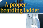 The solid feel of a hull-hugging ladder gives boarders a firm leg up, above. It starts with a simple pattern, at right.