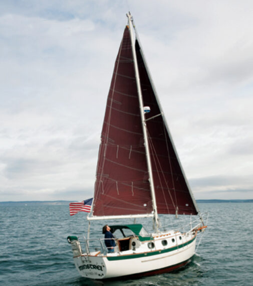 Karen Sullivan sailing Minstrel