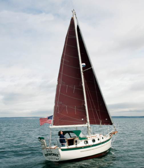 Karen Sullivan sailing Minstrel