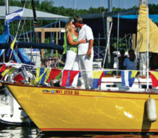 Appropriately, John and Jac wed aboard the boat on which they had their first sailing misadveture.