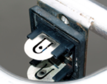 The brass screws in the dowel can be adjusted for a firm fit in the bow light fitting.