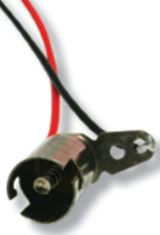 Bulbs for boat lighting come in a range of types and sizes. the 9 mm socket at right takes miniature bulbs.