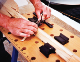 Richard used a spokeshave to round off the shoulder of the blade.