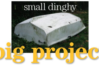 A thorough coating of algae and grime attests to the sedentary life this dinghy had led.