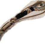 A length of nylon line plays “safety” when Henry tests a new eye-splice.
