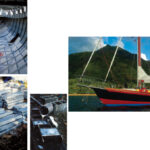 Iron Mistress, seen here at anchor in Nuku Hiva, at right, has survived 25 years and has sailed around the world. Robert melted wheel weights for her ballast, below and at left, and took steps to ensure her longevity from the time she was a bare hull, above left.