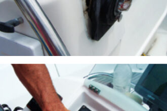 Getting to the problem end of the throttle cable, at left, entailed removing the engine instrument panel, at bottom.
