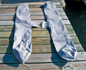Dinghy Dogs are separate tubes that fit on each side of a dinghy’s hull to provide additional buoyancy.
