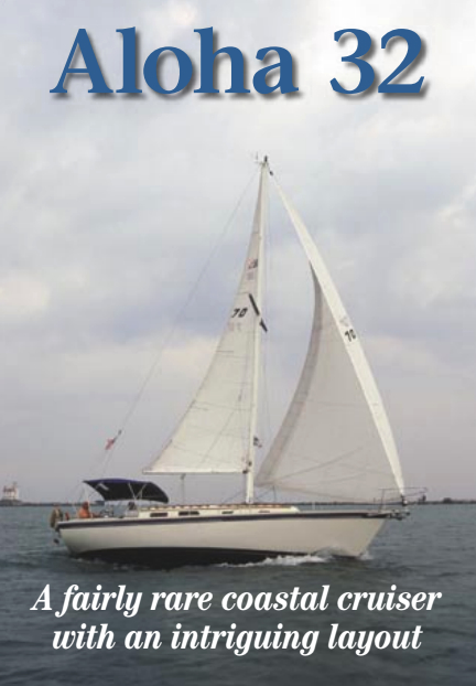 Solitude, a 1988 Aloha 32, is sailed by Wes and Sally Orloff, at left. Lake Erie’s Fairport Harbor Light is in the background.
