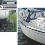 Kalypso, a Morgan 34, above and at right, following her transformation at the hands of Fred Siesseger, the apprentice and owner, and Bruce Gay, the boatyard owner and voice of experience.