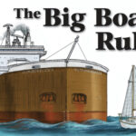 Illustration of two boats of different sizes meeting