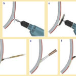 Gelcoat blisters (a) are the easiest to repair since the fiberglass beneath the gelcoat is intact. Once the blister has been drained (b) grind the overlaying layer (c), wash and dry the area, brush on a sealing coat of epoxy resin (d), fair (e), and repaint or re-gelcoat (f). Note: Below the waterline you must use coatings designed for constant immersion. Two-part polyurethanes are not recommended below the waterline.