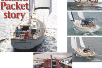 The Island Packet 31, on facing page, was the “do-or-die boat,” according to Bob Johnson, who says he bet everything on it financially and emotionally in 1983. It turned out all right in the end, since 262 were built (more than any other Island Packet design) before production was ceased in 1989. Earlier designs were the Island Packet 26, at top, and the 27, center, introduced in 1980 and 1984, respectively. The Island Packet 35, at bottom, with interior view, at left, was introduced in 1988.