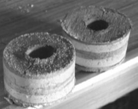 These bushing cores brought relief. The wood in the bore of the holes had been worked by repetitive forces but was not wet or damaged.