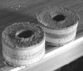 These bushing cores brought relief. The wood in the bore of the holes had been worked by repetitive forces but was not wet or damaged.