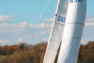 The 1970s-era Contessa 35 was designed by Doug Peterson to the IOR and goes upwind like a freight train.