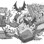 Illustration of chaos bellow decks