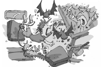 Illustration of chaos bellow decks