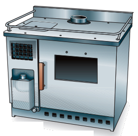 Diesel stoves are heavily built and require a flue-pipe. They double as cabin heaters and are especially practical in cold climates.