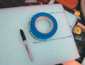 He made custom cuts using just a hacksaw blade and, for big cuts, an electric jigsaw.