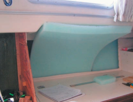 The flexibility of the material allowed it to bend to the hull and to be sprung into place.
