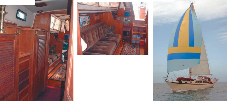 Jim and Laurie Stover’s 1981 Freeport, Evanescence, is as pretty inside as she is when viewed from a distance while flying her spinnaker. Jim and Laurie enjoy sailing around San Francisco Bay and the delta with coastal trips to Half Moon and Drakes bays.