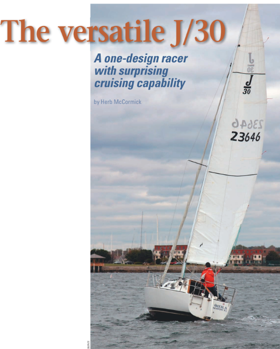 The J/30 balances very nicely under mainsail alone, making maneuvering in close quarters much easier.