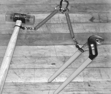 In spite of test after test patiently conducted by sailors to see whether tools float, the unanimous result has been the same: tools don’t float. Fastening Solutions created a coiled lanyard such as the keychains available at hardware stores; it has a small carabiner and swivel snap hooks with which to attach the tool. For $9.99, the product offers a 4-foot stretch. Or you can use hardware store parts to assemble your own tether.
