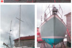 At first glance in the boatyard, Maruska looked like the “someday boat” of Dale’s dreams (1). Like so many other sailors, he’d fallen in love with the Pearson 365 long ago. But long ago the timing wasn’t right and the price was too high. “Someday” had arrived in the Havre de Grace Marina, however, and now the price was right. The lower price, unfortunately, reflected the condition of the boat’s interior. Listed as a “project boat,” Maruska was all that and more. The rig was in good condition (2) and, all in all, Maruska was in good shape on the outside (3). But the bent ladder at the stern was indicative of her true condition (4).