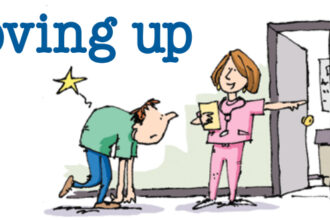 Illustration of someone going to the doctor