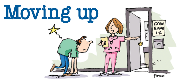 Illustration of someone going to the doctor