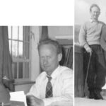 Murray Davis in 1957, facing page; Murray with soon-to-become Barbara Davis skiing that winter, at right.