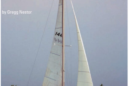 Bob Johnson’s Newport 30, Valkyrie, heads out to sea.