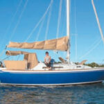 Jeff Fletcher’s Nicholson 31 rests at anchor following the completion of her interior refit by James and Mei Baldwin.