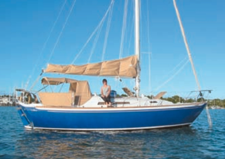 Jeff Fletcher’s Nicholson 31 rests at anchor following the completion of her interior refit by James and Mei Baldwin.