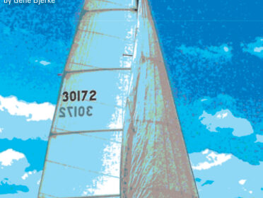 Gator under sail on Chesapeake Bay. Note the large mainsail and fractional rig. This boat performs well with a working jib.