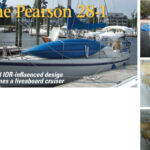 After a six-year refit, Miss Bohicket, waits patiently at a dock, facing page, during her first outing with Phillip and Andie Reid. Andie is captured in 2003, top photo, during the most glamorous and grueling portion of the refit: removing the bottom paint prior to raising the bootstripe. The bilge yielded a few bits of rusted metal, formerly known as hardware, and saturated foam mush that had been part of the original construction. As part of the 2003 haulout, Phillip prepared the floors for epoxy and glass, center, and for bilge paint, bottom.