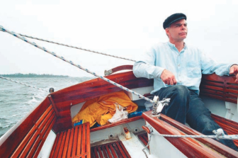Pat Pulaski sails his Pelican out of Pensacola, Florida. He rescued this boat from years of neglect.