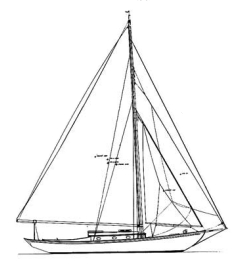 Windward is a 36-foot cutter designed in 1928. In this boat Phil Rhodes pretty much defined the hull shape that he used for the next 40 years — gorgeous sheerline and moderate, balanced ends. A sistership built in 1937 is still sailing.