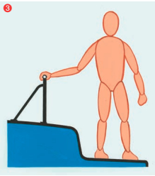 The pilot rail is inboard and waist high so a sailor can reach it without bending. A brace is essential at each end of the rail.