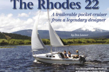 Chris Geankoplis sails his Rhodes 22 on Klamath Lake in Oregon. Notice the flared hull which adds buoyancy.