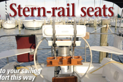 Stern-rail seats make it easier for a skipper to enjoy company while at the wheel.