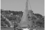 Veleda IV, Aubrey and Judy Millard’s Ontario 32, cruises the Bosporus Strait on her way into the Black Sea. The Millards have been cruising since 1998.