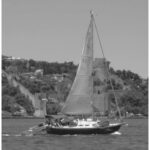 Veleda IV, Aubrey and Judy Millard’s Ontario 32, cruises the Bosporus Strait on her way into the Black Sea. The Millards have been cruising since 1998.