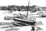 Illustration of boats in mud berths